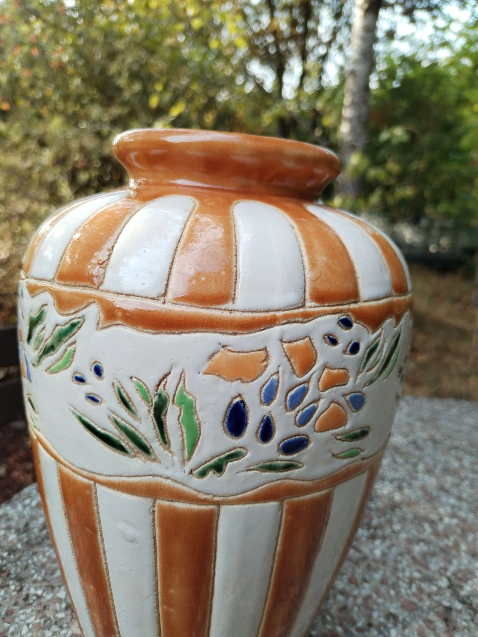 Muito belo vaso vintage estilo art déco artesanal feito à mão. – photo 4